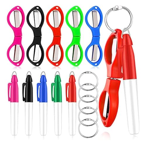 15 Paket Schwester Pen Set Multifuktion Faltbarer Schere Medizinischer Ständiger Marker Schlüsselbund Klappsicherheitsschere Krankenschwester Pen Pack von Zqxnt