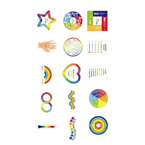 15pieces Stress Relief Sticker Ästhetischer Sensorischer Aufkleber Für Wasserflaschen Laptop Scrapbook Journal Notebook Phone Hülle PVC Textured Sticker von Zqxnt