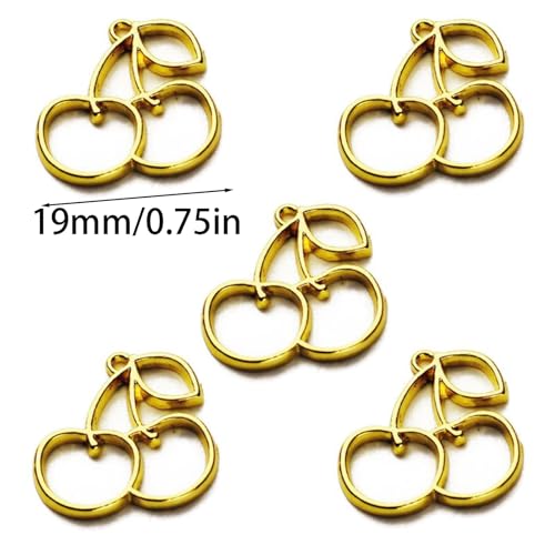5pcs Süße Kirschanhänger Leere Harzrahmen Offene Lünette Einstellung Schmuckherstellung 5pcs Süße Kirschanhänger Leere Harzrahmen Offene Lünette Einstellung Schmuckherstellung von Zqxnt