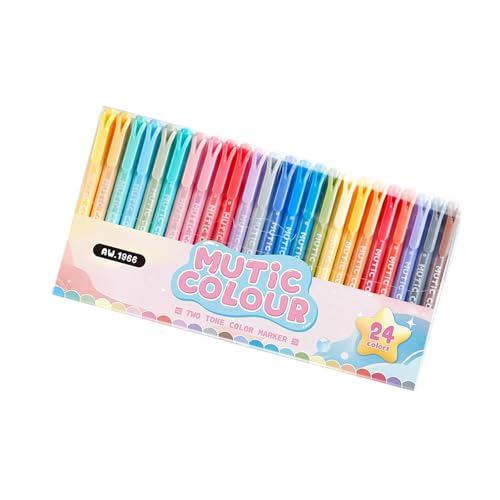 6/12/24 Farben Highlighters Set Highlighter Marker Double Head Highlighter Stift Bibelmarker Stift Zum Lernen & Arbeiten von Zqxnt