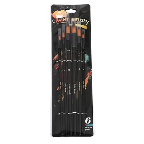 6 PCs Acrylfarben Pinsel Künstler Gouaches Pinsel Nylon Haar Für Aquarellölmalerei Drawi von Zqxnt
