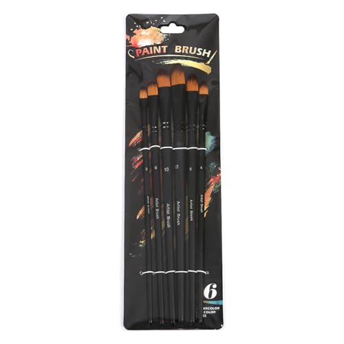 6 PCs Acrylfarben Pinsel Künstler Gouaches Pinsel Nylon Haar Für Aquarellölmalerei Drawi von Zqxnt