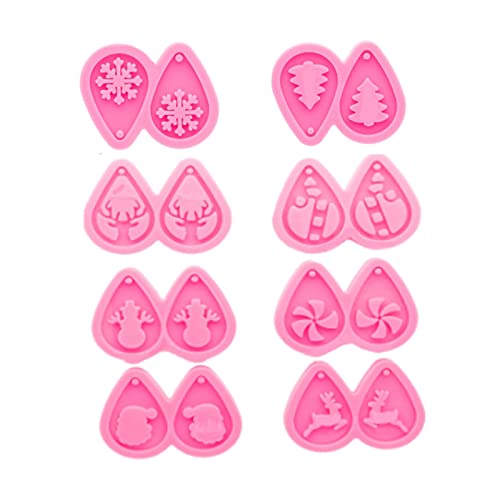 8pcs/Set Weihnachten Tränenpilze Formharzohrringformen Für Schmuck Die Silikonformen Harz Handwerk Mode Schmuck Silikonform Für Ohrring Machen von Zqxnt