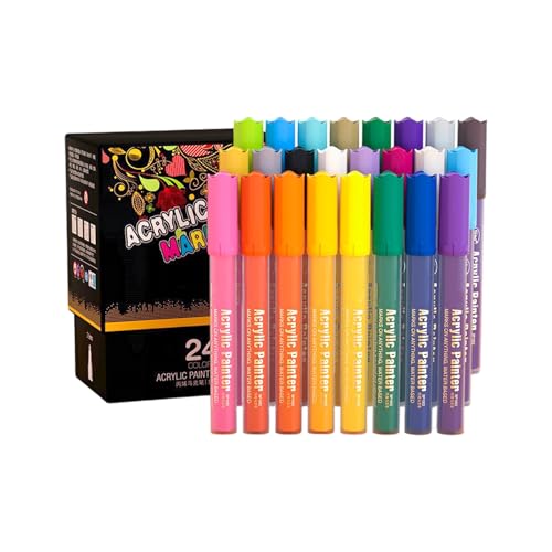 Acrylfarbenstift Wasserfestes Acrylmarker Zum Malen Auf Papier Keramik Stoff Holz Canvas Glas Und Scrapbooking Farbmarkierungen Stifte Set Set von Zqxnt