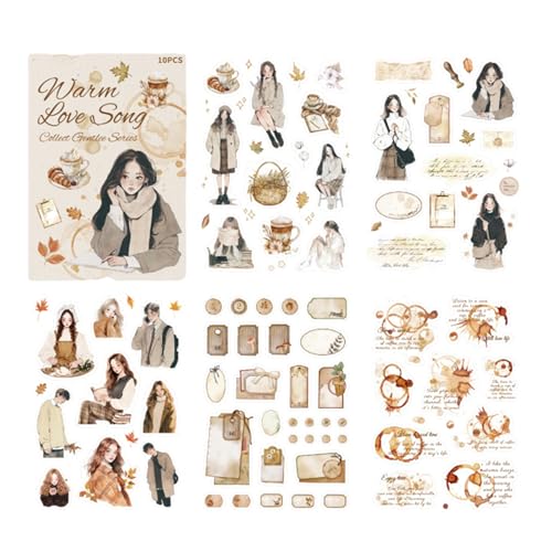Cartoon Aufkleber Buch Kleber Aufkleber Dekoratives Buch Für Kunsthandwerksgrußkarte Scrapbooking Dekoration Retro Schöne Dekoration Scrapbooking von Zqxnt