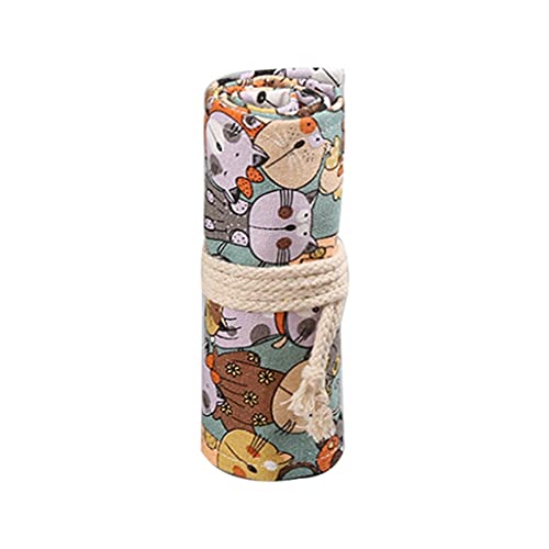 Cartoon Für Katze 24.12.36/48/72 Löcher Leinwand Rollstift Vorhang Bleistifttasche Für Hülle Make Up Wraphalter Aufbewahrung Beutel Vorhang Pinguin Schlafzimmer von Zqxnt