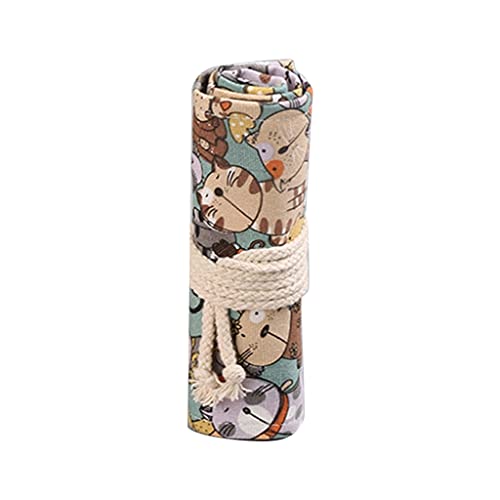 Cartoon Für Katze 24.12.36/48/72 Löcher Leinwand Rollstift Vorhang Bleistifttasche Für Hülle Make Up Wraphalter Aufbewahrung Beutel Vorhang Pinguin Schlafzimmer von Zqxnt