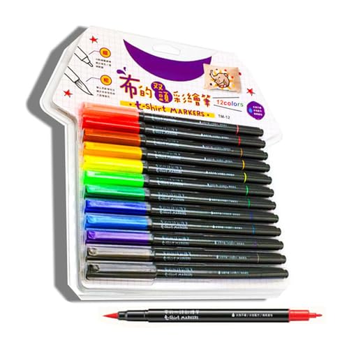 Doppelspitze Stoffmarker Wasserdichtem Stofffarbe Für T Shirts Canvas Bag 6 Farbe 8 Farbe 12 Permanent Graffiti Stift von Zqxnt