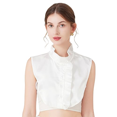 Einfache Weiße Falten Trimm Dekorationskragen Frau Pullover Kleider Kleid Einfache Weiße Falten Trimm Dekorationskragen Frau Pullover Kleider Kleid von Zqxnt