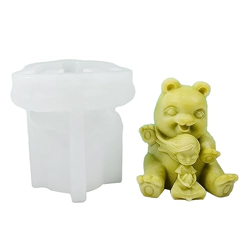Einzigartige Tierische Silikonform Gungsumverzier Kerzenharz Schimmelbär Und Mädchen Fondant Backform Harzform Bär Und Mädchen Duft Kerzenform von Zqxnt