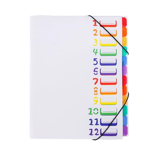 Elastizierter Multi Abschnitt Papierdatei Organizer 12 Farbcodierte Kompartiment Wasserdicht Erweiterbarer Ordner Bürozubehör Tragbare PP Kunststoff Datei Ordner Organizer von Zqxnt