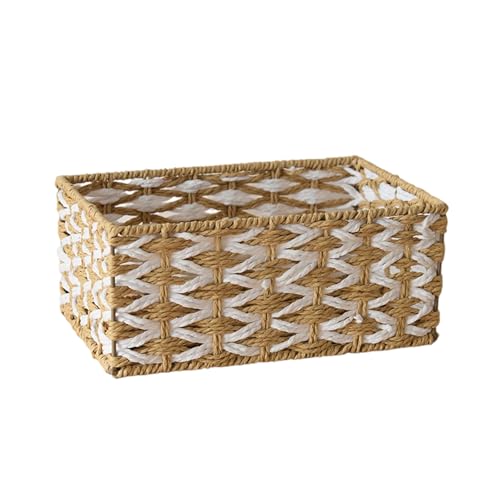 Gewebter Speicherkorb Desk Organizer Box Dekorativ Gewebter Aufbewahrungsbehälter Für Kosmetik Schmuck Schlafzimmer Kommode Arbeitsplatte Organizer Für Mehrere Gegenstände von Zqxnt