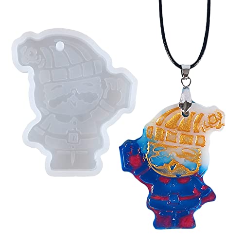 Glänzende Glänzende Weihnachtsserie Ornamente Silikon Epoxidharz Schimmel Schlüsselbund Anhänger Schmuck Für Weihnachtsgeschenkhandwerk Silikon Anhänger Schimmelpilze Für Harzguss von Zqxnt