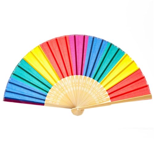 Klapper Fan Handheld Nylon Stoff Falten Handfans Festival Dekoration Für Party Männer Und Frauen Auftritte Tanz Tanz von Zqxnt