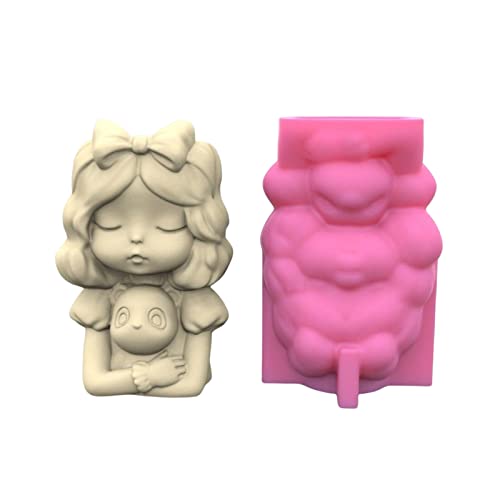Panda Girl Silikonblütenschimmelbeton Kerzenstift Silikon Kerzenhalter Form Sukkulente Pflanzer Zement Tonform Stifthalter Für Harzschweißformen Für Epoxidharz von Zqxnt