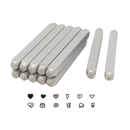 Praktische 3 Mm Herzförmige Designs Robuste Stahlmarken 12 Teile Set Accessoire Zum Handwerk Auf Verschiedenen Materialien Herzförmige Stahlmarken von Zqxnt