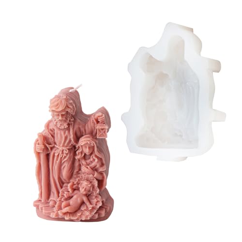 Religiöse Skulptur Silikonkerzenformen Für Kerzen Weihnachtsfest Dekoration Epoxidharz Party Dekoration Fondant Skulpturformen von Zqxnt