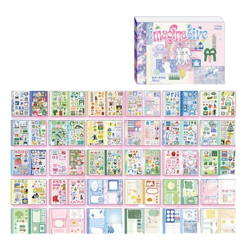 Scrapbooking Decorative Sticker 30 Blatts/Pad Ästhetikaufkleber Kleber Hinweis Für Journal Notebook Planer Scrapbooking Journaling Supplies von Zqxnt