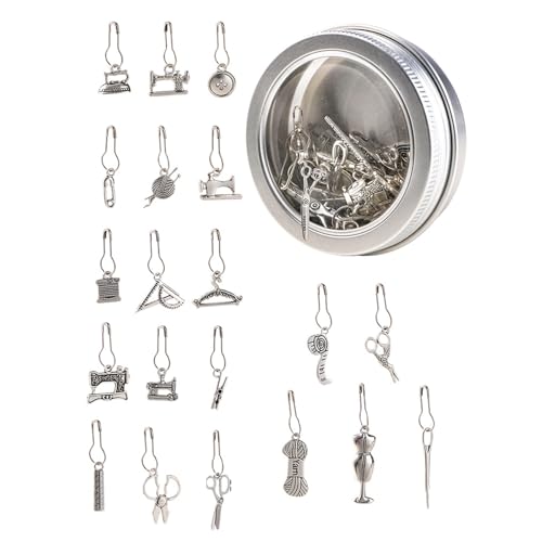 Zqxnt 21pcs Vintage Stiching Marker Pin Häkelrocking Strickmarker Charm Pullover Pin Strickjagd Schal Schal Befestigungselemente Clip von Zqxnt
