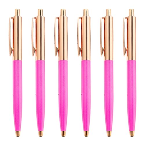 Zqxnt 6 Stück Büro-Unterzeichnungsstift, einziehbarer Kugelschreiber, Business-Stift, Metall-Kugelschreiber, schreiben Sie reibungslos von Zqxnt