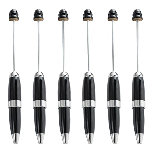 Zqxnt 6 x Perlen-Kugelschreiber, 1,0 mm, Metall, Schreibwaren-Stift, Perlenstift für Schule, Büro von Zqxnt