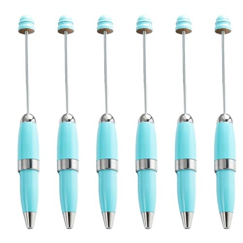 Zqxnt 6 x Perlen-Kugelschreiber, 1,0 mm, Metall, Schreibwaren-Stift, Perlenstift für Schule, Büro von Zqxnt