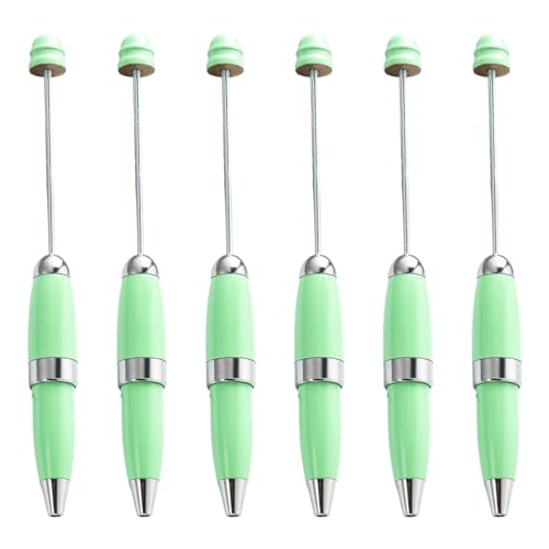 Zqxnt 6 x Perlen-Kugelschreiber, 1,0 mm, Metall, Schreibwaren-Stift, Perlenstift für Schule, Büro von Zqxnt