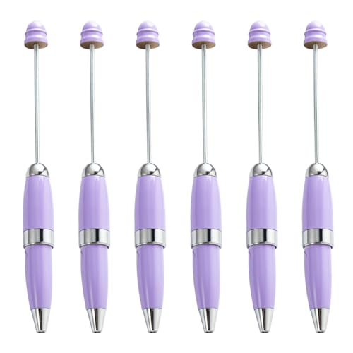 Zqxnt 6 x Perlen-Kugelschreiber, 1,0 mm, Metall, Schreibwaren-Stift, Perlenstift für Schule, Büro von Zqxnt