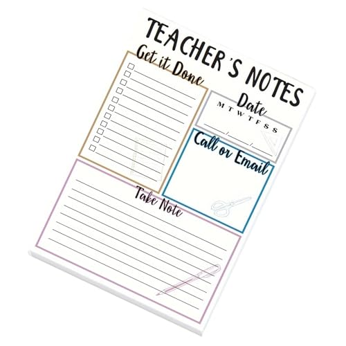 Zqxnt Lehrer-Notizblöcke, Checkliste, Notizbuch, Organizer, Do-Liste, Notizblöcke, Schule, Bürobedarf, 50 Blatt Zqxnt Lehrer-Notizblöcke, Checkliste, Notizbuch, Organizer, Do-Liste, Notizblöcke, Schule, Bürobedarf, 50 Blatt von Zqxnt