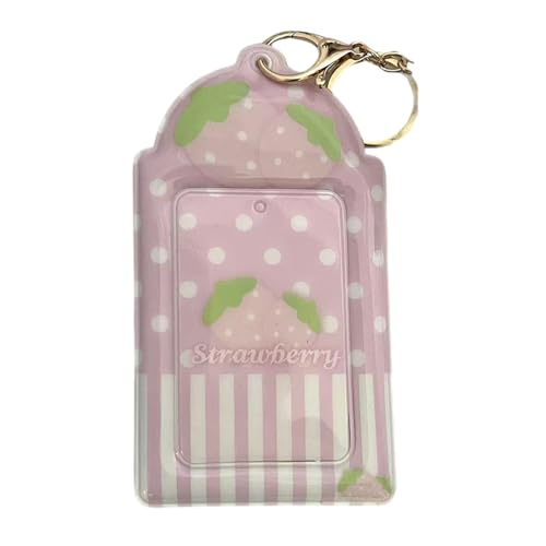 Zqxnt Strawberry Photo Card Case 3inch PVC Photo Card Sleeve Photocard Cover Für Frauen Studentin Keyring Rucksäcke Charm PVC Kartenhülle von Zqxnt