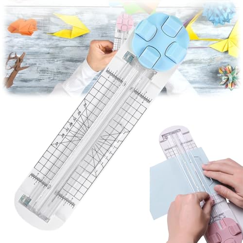 4 in 1 Paper Cutter Duomiluo, 4-in-1 Multi-Function Paper Trimmer, 4 Style Multi-Function Trimmer with Straight, Wavy, Perforation and Crease Blade, for Cutting Paper,Coupons (blue) von ZrdlqlLcjxy