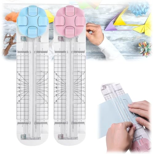 4 in 1 Paper Cutter Duomiluo, 4-in-1 Multi-Function Paper Trimmer, 4 Style Multi-Function Trimmer with Straight, Wavy, Perforation and Crease Blade, for Cutting Paper,Coupons (blue+pink) von ZrdlqlLcjxy