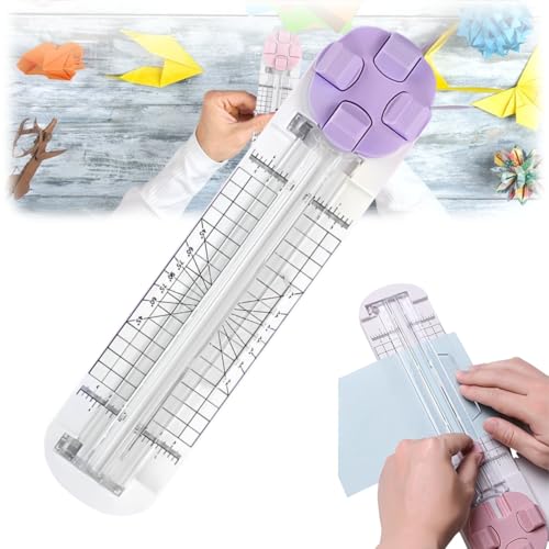 4 in 1 Paper Cutter Duomiluo, 4-in-1 Multi-Function Paper Trimmer, 4 Style Multi-Function Trimmer with Straight, Wavy, Perforation and Crease Blade, for Cutting Paper,Coupons (purple) von ZrdlqlLcjxy
