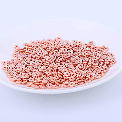 Zsail Abstandsperlen 1000pcs Blumenform Septal Bead Tibetische Legierung Daisy Acryl Abstandshalter für DIY Armband Halskette Schmuck Herstellung Supplies (Septalperle Roségold) von Zsail