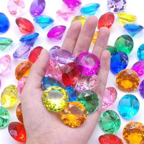 Zsail Acryl Diamant 20 Stücke Bunte Kunststoff Edelsteine, gefälschte Diamant Kunststoff Juwelen, Acryl Edelsteine für Handwerk, Party Dekorationen, Vase Füller von Zsail