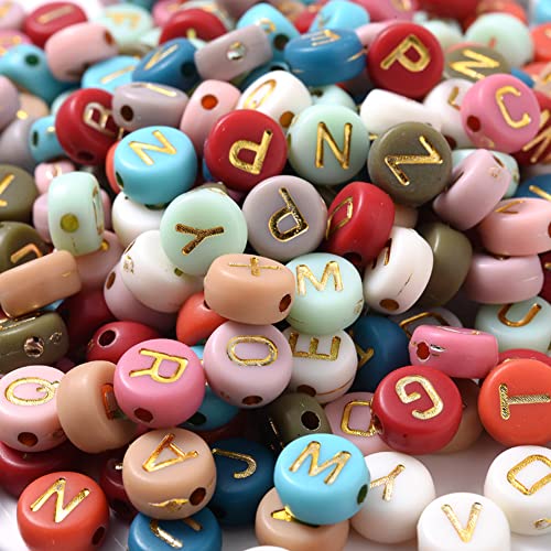 Zsail Buchstabe Perlen 1200pcs Acryl Alphabet Buchstabe Perlen A-Z Buchstabe für Schmuck Herstellung (bg Farbe Gelbgold) (bg Farbe Gold) von Zsail