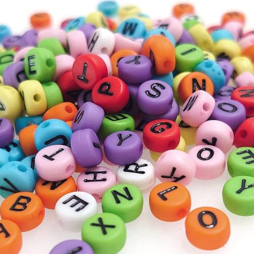 Zsail Buchstabe Perlen 1200pcs Acryl Alphabet Buchstabe Perlen A-Z Buchstabe für Schmuck Herstellung (bg Farbe-schwarz) von Zsail