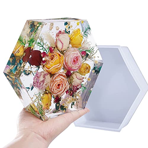 Zsail Buchstützen-Harzformen, DIY Gießform für Epoxidharz, große Kristallharz-Gussformen für Büro, Heimdekoration, Schreibtisch-Organizer, Blumenerhaltung, Geschenk (sechseckig) von Zsail