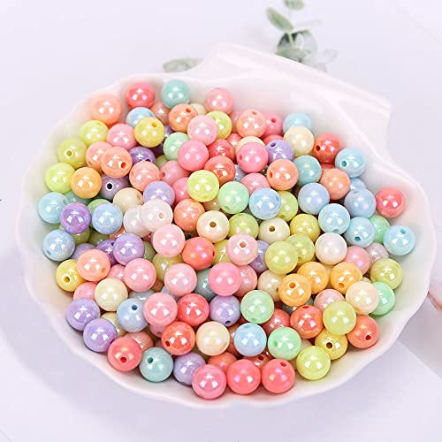 Zsail Bunte Perlen zum Auffädeln ca 1500pcs Acryl Runde Verschiedene Süßigkeiten Farbe Mix Kunststoff Pastell Perlen für Armbänder, Schmuckherstellung, Halsketten, Basteln (6mm) von Zsail