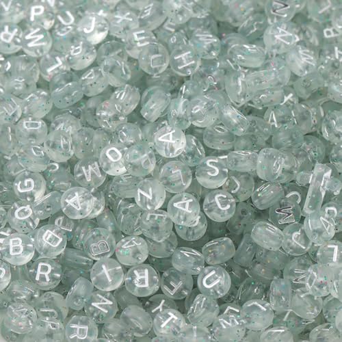 Zsail Buchstabe Perlen 1200pcs Acryl Alphabet Buchstabe Perlen A-Z Buchstabe für Schmuck Herstellung (Starry sky) von Zsail