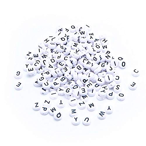 Zsail Buchstabe Perlen 1200pcs Acryl Alphabet Buchstabe Perlen A-Z Buchstabe für Schmuck Herstellung (weiß) von Zsail