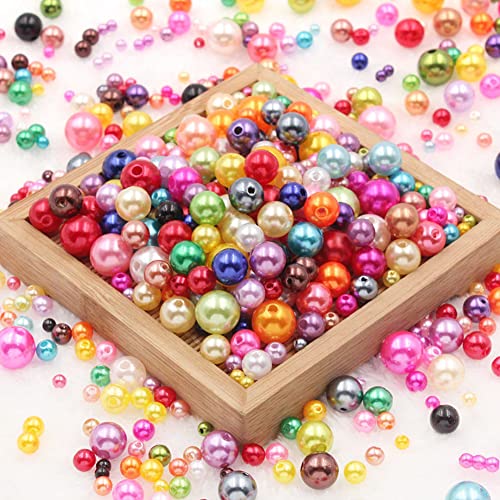 Zsail Perle Perlen 5600 Stück Satin Luste Perlen Kunststoff Perle Perlen Perlen Farbige Perlen mit Löchern für Armbänder und Schmuck Herstellung (Perlen Farbe) von Zsail
