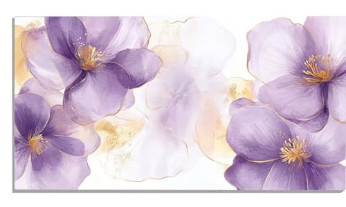Blume Malen Nach Zahlen Erwachsene Lila Paint by Numbers DIY Set Erwachsene Malen Nach Zahlen Ohne Rahmen 35x70cm Groß Leinwand Ölgemälde mit 3 Pinsels Und Acrylfarbe, Home Wanddeko Wohnzimmer -813 von Zsccvzlu