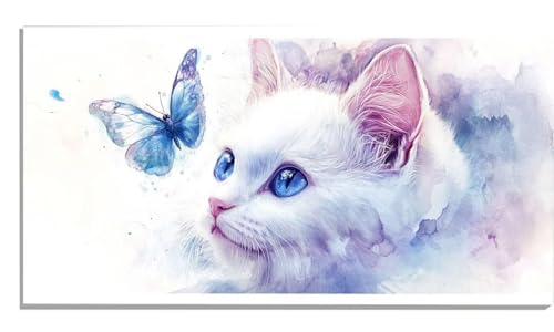 Katze Malen Nach Zahlen Erwachsene Schmetterling Paint by Numbers DIY Set Erwachsene Malen Nach Zahlen Ohne Rahmen 70x140cm Groß Leinwand Ölgemälde mit 3 Pinsels Und Acrylfarbe,Wanddeko Wohnzimmer-367 Katze Malen Nach Zahlen Erwachsene Schmetterling Paint by Numbers DIY Set Erwachsene Malen Nach Zahlen Ohne Rahmen 70x140cm Groß Leinwand Ölgemälde mit 3 Pinsels Und Acrylfarbe,Wanddeko Wohnzimmer-367 von Zsccvzlu
