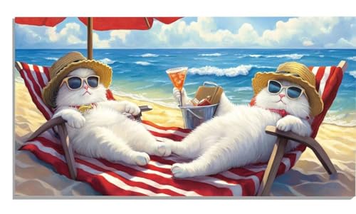 Katze Malen Nach Zahlen Erwachsene Strand Paint by Numbers DIY Set Erwachsene Malen Nach Zahlen Ohne Rahmen 100x200cm Groß Leinwand Ölgemälde mit 3 Pinsels Und Acrylfarbe, Wanddeko Wohnzimmer -1030 Katze Malen Nach Zahlen Erwachsene Strand Paint by Numbers DIY Set Erwachsene Malen Nach Zahlen Ohne Rahmen 100x200cm Groß Leinwand Ölgemälde mit 3 Pinsels Und Acrylfarbe, Wanddeko Wohnzimmer -1030 von Zsccvzlu