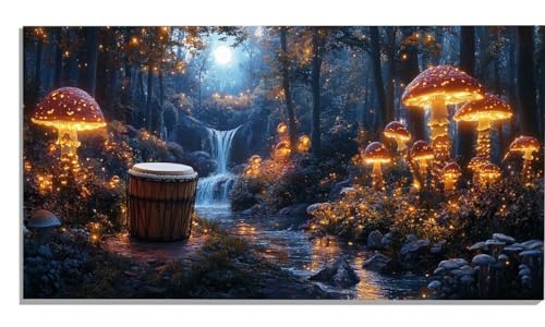 Malen Nach Zahlen Erwachsene Pilz, Wald Malen Nach Zahlen Erwachsene Groß XXL 100x200cm, DIY Handgemalt Ölgemälde Kit mit Pinseln und Acrylfarbe für Zimmer Deko Aesthetic, Geschenke für Frauen -1340 von Zsccvzlu
