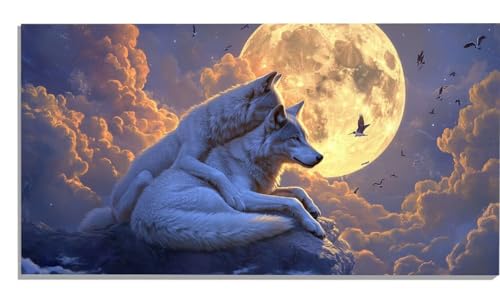 Malen Nach Zahlen Erwachsene Wolf, Mond Malen Nach Zahlen Erwachsene Groß XXL 100x200cm, DIY Handgemalt Ölgemälde Kit mit Pinseln und Acrylfarbe für Zimmer Deko Aesthetic, Geschenke für Frauen -1040 Malen Nach Zahlen Erwachsene Wolf, Mond Malen Nach Zahlen Erwachsene Groß XXL 100x200cm, DIY Handgemalt Ölgemälde Kit mit Pinseln und Acrylfarbe für Zimmer Deko Aesthetic, Geschenke für Frauen -1040 von Zsccvzlu