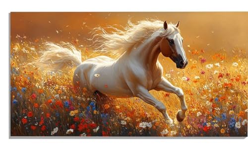 Pferd Malen Nach Zahlen Erwachsene Blume Paint by Numbers DIY Set Erwachsene Malen Nach Zahlen Ohne Rahmen 100x200cm Groß Leinwand Ölgemälde mit 3 Pinsels Und Acrylfarbe, Wanddeko Wohnzimmer -1900 von Zsccvzlu