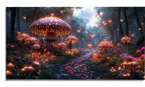 Pilz Malen Nach Zahlen Erwachsene, Fantasie Malen Nach Zahlen Kinder Anfänger, DIY Ölgemälde Leinwand 35x70cm mit 3 Pinsels und Farbe Acrylfarbe, Aesthetic Room Decor, Geschenke für Männer, -1733 von Zsccvzlu