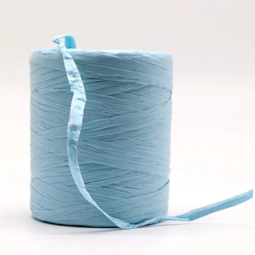 Natürlicher Bast, Strohseil, Garn, Bastelpapier, Band, Handwerk, Häkeln, Sommerhut, Tasche, Korb, Strickmaterial für DIY-Dekoration, Geschenkverpackungen (180 m, Himmelblau) von Zscendence